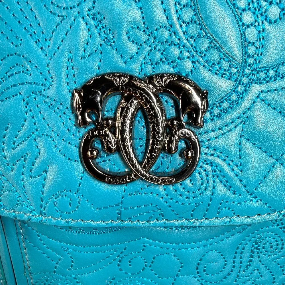 Sharif Legacy Flap Leather Embroidered 3 Compartment Crossbody - Picture 3 of 16